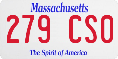 MA license plate 279CS0