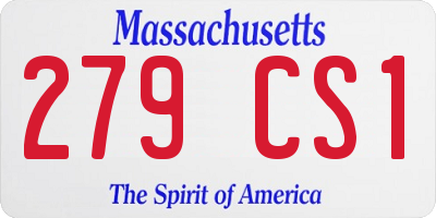 MA license plate 279CS1