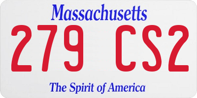 MA license plate 279CS2