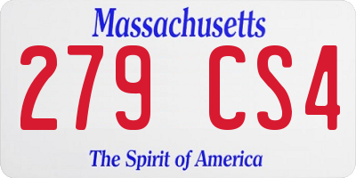 MA license plate 279CS4