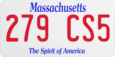 MA license plate 279CS5