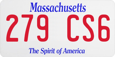 MA license plate 279CS6