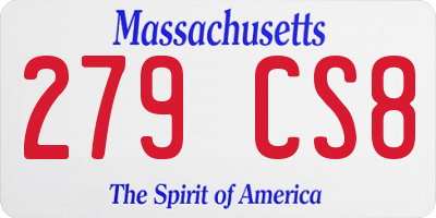 MA license plate 279CS8