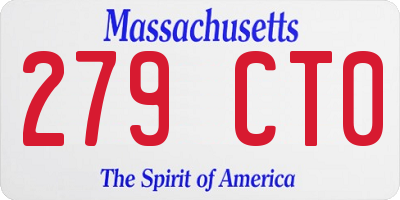 MA license plate 279CT0