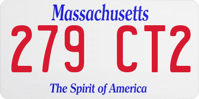 MA license plate 279CT2