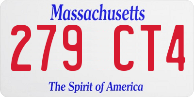 MA license plate 279CT4