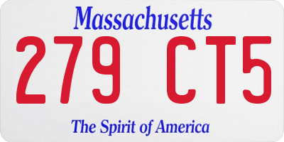 MA license plate 279CT5