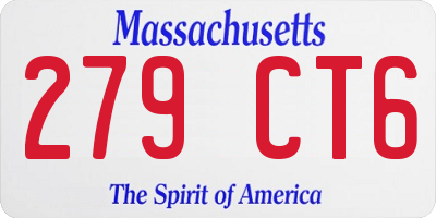 MA license plate 279CT6