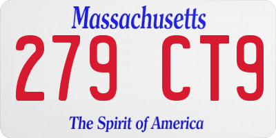 MA license plate 279CT9