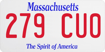 MA license plate 279CU0
