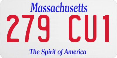 MA license plate 279CU1