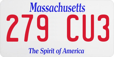 MA license plate 279CU3