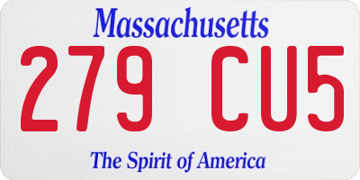 MA license plate 279CU5