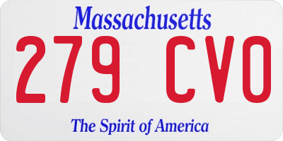 MA license plate 279CV0