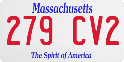MA license plate 279CV2