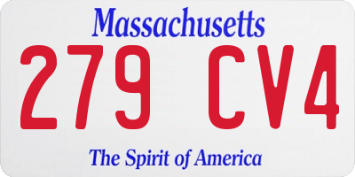MA license plate 279CV4
