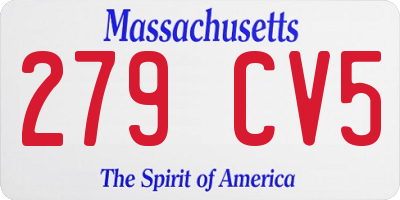 MA license plate 279CV5