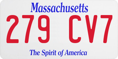 MA license plate 279CV7