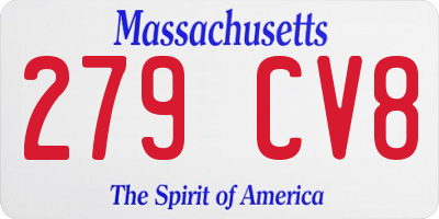 MA license plate 279CV8