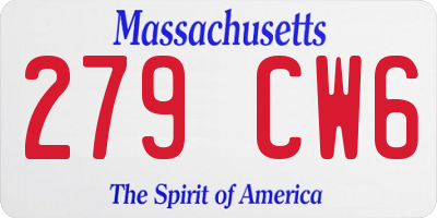 MA license plate 279CW6