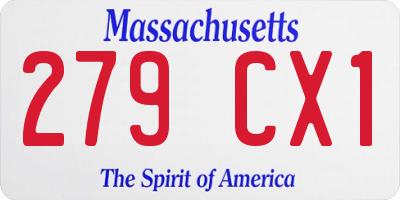 MA license plate 279CX1