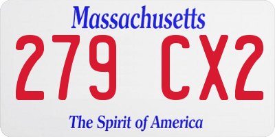 MA license plate 279CX2