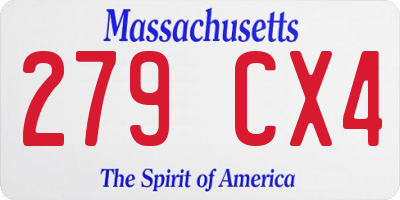 MA license plate 279CX4