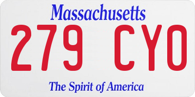 MA license plate 279CY0