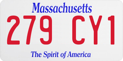 MA license plate 279CY1