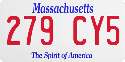 MA license plate 279CY5