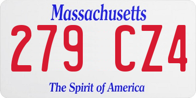 MA license plate 279CZ4