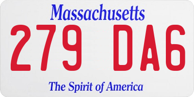 MA license plate 279DA6