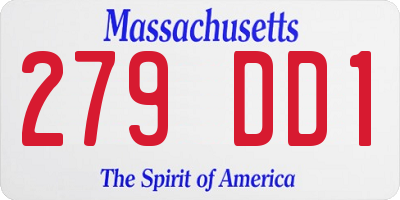 MA license plate 279DD1