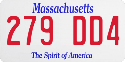 MA license plate 279DD4