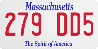 MA license plate 279DD5