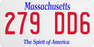 MA license plate 279DD6