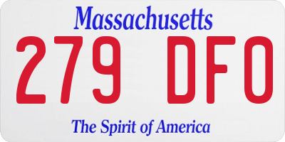 MA license plate 279DF0