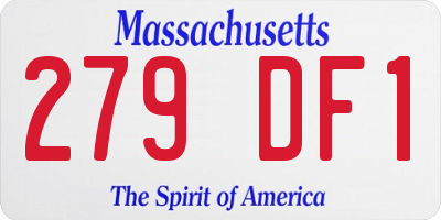 MA license plate 279DF1
