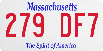 MA license plate 279DF7