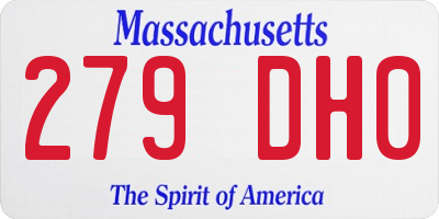 MA license plate 279DH0