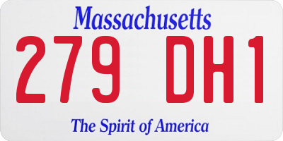 MA license plate 279DH1