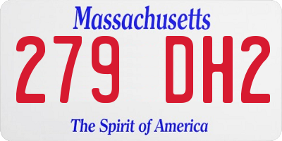 MA license plate 279DH2