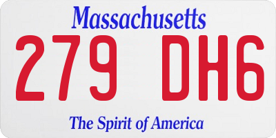 MA license plate 279DH6