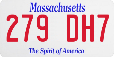 MA license plate 279DH7