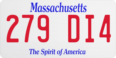 MA license plate 279DI4