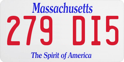 MA license plate 279DI5