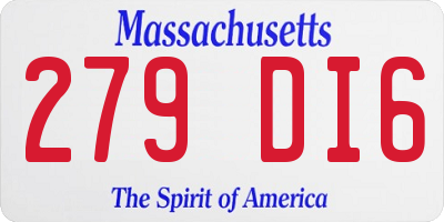 MA license plate 279DI6