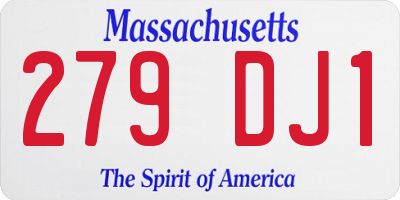 MA license plate 279DJ1