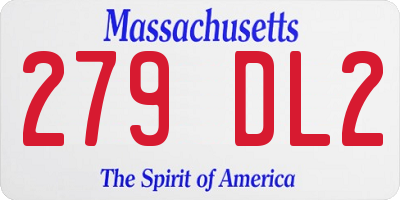 MA license plate 279DL2