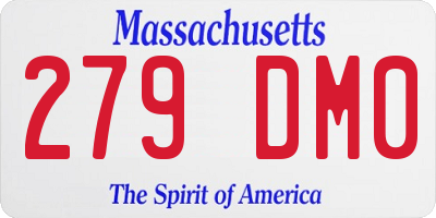 MA license plate 279DM0
